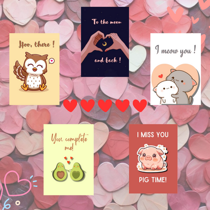 Set of 5 Love Cards