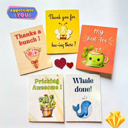 Set of 5 Appreciation  Cards