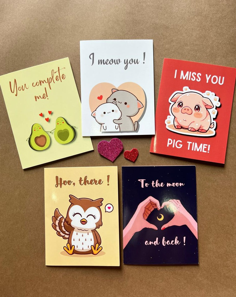 Set of 5 Love Cards